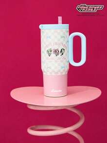 THE POWERPUFF GIRLS X Joivida 17.2oz & 24oz 不鏽鋼保溫杯附手把與吸管 – 防漏、保溫保冷，粉色與白色 Powerpuff Girls 花紋設計，可愛清新，適合居家、辦公室或戶外旅行，生日或情人節的精美禮物 - 粉色 - 查看 15