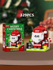 Christmas Building Blocks Set, Q‑Version Santa, Snowman, Reindeer, Elf, Christmas Tree & Christmas Stocking Bricks Kit, Exquisite DIY Desktop Ornament, Xmas Holiday Gift For Boys & Girls - Multicolor - View 5