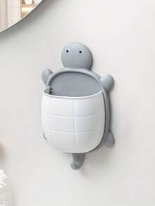Creative Cartoon Turtle Storage Rack, Punch-Free Multifunctional Wall Mount Organizer Box For Home Kitchen, Bedroom And Wash Basin Countertop - Multicolor - View 13