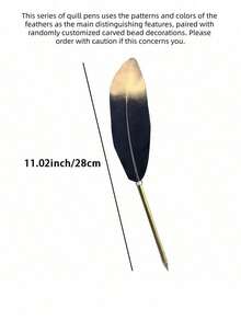 1PC European Vintage British Style Golden Feather Pen Calligraphy Writing Tool For Wedding Christmas Party Gift Teacher Student Victorian Literary Themed Decor - Multicolor - View 15