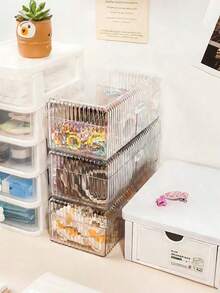 Transparent Vertical Grid Storage Box, Dustproof Acrylic Finishing Box ...