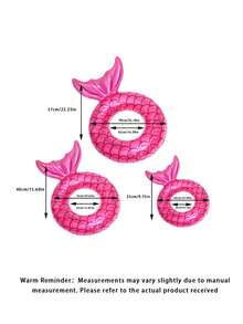 Mermaid Tail Inflatable Swim Ring, Scale Pattern Swim Ring, Ideal For Summer Beach And Pool Parties - Multicolor - View 2