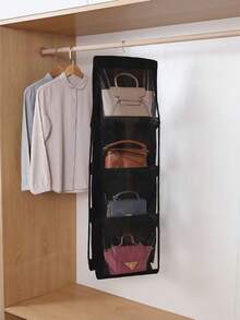 Cloth Double Sided Wall Mount Door Hanging Storage Bag With Hooks Space Saving Multi Pocket For Purses Bags For Closet Dormitory Entryway Home Office Organizer - Multicolor - View 8