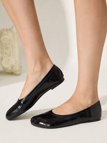CUCCOO CHICEST Ladies Brown Personalized Toe Cap Flat Shoes Fall Shoes - Black 1 - View 7