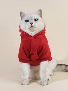 PETSIN 1pc MAMA's BOY Yellow Color Love Letter Pattern Printed Pet Hoodie, Red Soft And Comfortable Warm Pet Clothing - Multicolor - View 9