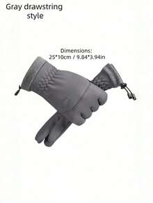 1 Pair Winter Outdoor Ski Gloves, Unisex Fleece Lined Windproof Warm Non-Slip Touch Screen Gloves For Driving And Cycling - Multicolor - View 7