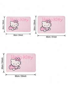 HELLO KITTY AND FRIENDS | Joivida 1件授權卡通地毯，柔軟絨毛粉色地板墊，可愛角色設計，舒適居家裝飾，適用於臥室、客廳或兒童房，蓬鬆舒適，任何空間的完美點綴 - 1PC - 查看 3