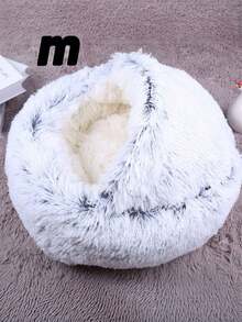 Pet Bed (Stuffed) Plush Cat Mat Long Hair Round Cat Bed Dog Bed Dog House Sofa - Multicolor - View 19