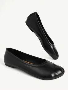 CUCCOO CHICEST Ladies Brown Personalized Toe Cap Flat Shoes Fall Shoes - Black 1 - View 10