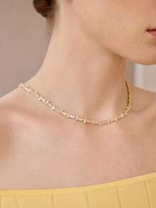 MOTF PREMIUM PRE IRREGULAR SHAPE STONE ELEGANT NECKLACE - Gold - View 1