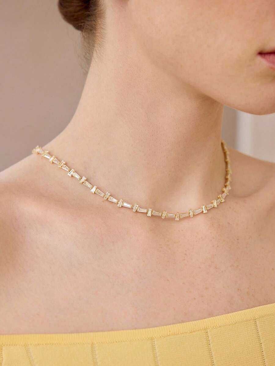 MOTF PREMIUM PRE IRREGULAR SHAPE STONE ELEGANT NECKLACE - Gold - View 1