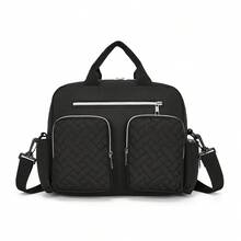 SHEIN 1pc Large Capacity Quilted Handbag Shoulder Mommy Bag Multifunctional Diaper Bag For Travel - Multicolor - View 3