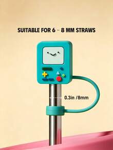 ADVENTURE TIME X SHEIN Reusable Dust-Proof Straw Caps, Suitable For 6-8mm Diameter Straws - Multicolor - View 4