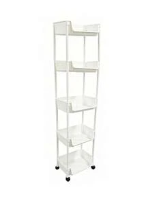 Kệ lưu trữ cầm tay di động, phù hợp để lưu trữ đồ ăn nhẹ, vật dụng và sách, có thể đặt trong bếp hoặc phòng ngủ. Kệ lưu trữ đồ ăn nhẹ nhiều tầng dùng cho gia đình - trắng - Xem 11