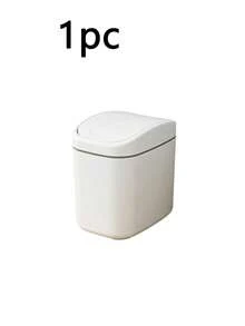 Mini Desktop Plastic Trash Can With Flip‑Top Lid, Creative European Style Small Tabletop Waste Basket For Home Living Room - multicolor - View 12