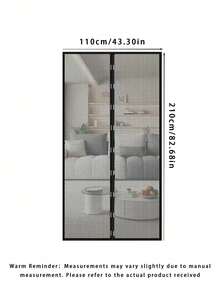 1pc Magnetic Insect Screen Door, Summer Windproof Screen, No Drilling Needed, Mesh Curtain - Insect Barrier & Airflow, Classic Style, Ideal For Bedroom, Living Room, Rv Doors And Windows, With Adhesive Tape! Perfect For Indoor/Outdoor Use - Multicolor - View 20