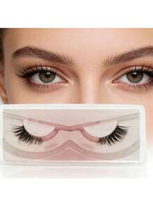 Set Of 1 Pair, Natural Crisscross Style, Simple Clear Eyelash Straws-Perfect For Parties, Holidays, And Everyday Use - Black - View 2