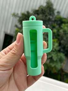 Silicone Lipstick Protective Case With Keychain, Creative Scratch Resistant Lip Balm Sleeve Cover - Multicolor - View 10