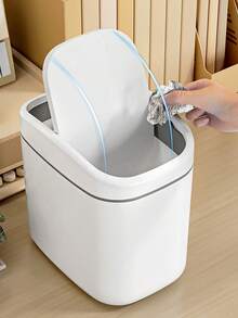 Mini Desktop Plastic Trash Can With Flip‑Top Lid, Creative European Style Small Tabletop Waste Basket For Home Living Room - multicolor - View 10