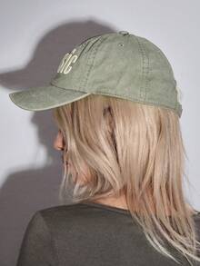 ROMWE Anime 1 Women's Letter Three-Dimensional Embroidered Baseball Cap Outdoor Adjustable Cap - Khaki - View 5