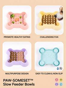 PETSIN 1 Piece Pet Bowl, Dog Bowl, Pet Slow Feeder Bowl, Anti-Choking ...