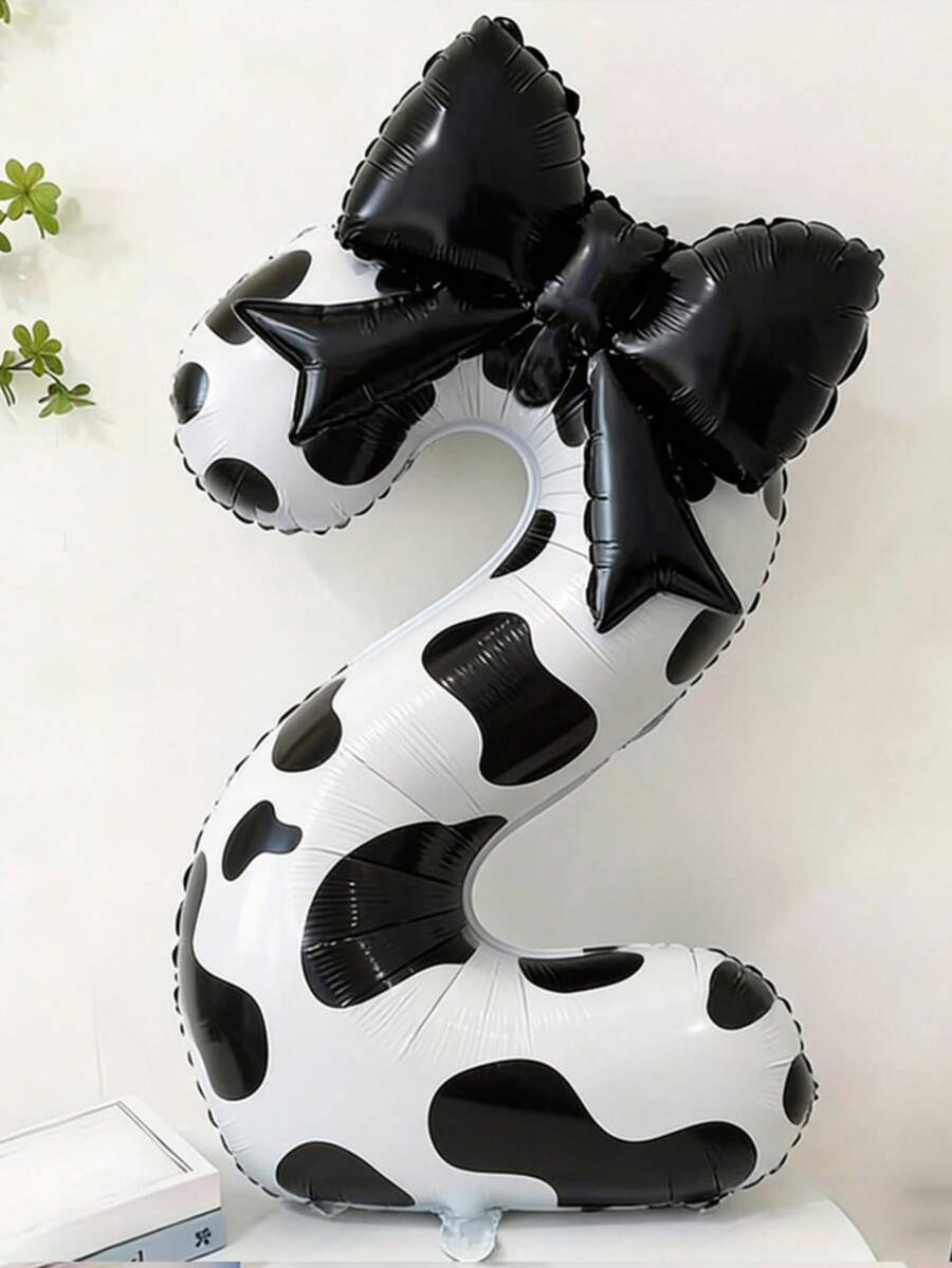 Ins‑Style Foil Balloons, Ideal For Baby‑First‑Birthday Parties, Birthday Celebrations, Theme Gatherings And Many Other Occasions. Easily Create Sophisticated Party Backdrops With Fantastic Photo‑Ready Vibes. - Cow numbers - View 1