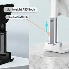 Teckwe Adjustable Foldable Desktop Phone Stand Freely Liftable Height Anti-Slip Stable Base Universal Smartphone Holder Home Office Daily Use - White - View 4