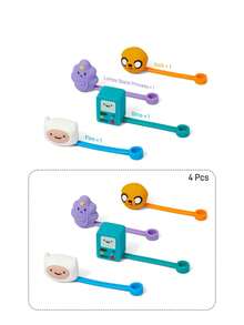 ADVENTURE TIME X SHEIN Reusable Dust-Proof Straw Caps, Suitable For 6-8mm Diameter Straws - Multicolor - View 3