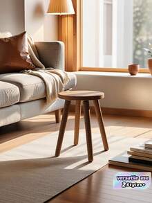 1PC Removable Wooden Round Seat - Anti-Slip Multi-Functional Stool - Suitable For Dressing Tables, Bars, Bathrooms, Flower Pot Stands, Living Rooms, Dining Rooms, And Offices - Multicolor - View 1