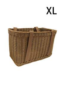 Wicker Shopping Basket With Handles - A Reusable Handwoven Market Basket Suitable For Grocery Stores, Farmers Markets, Harvesting, Picnic Bouquet Collection, And Home Storage. - Picnic Basket - View 13
