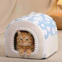 PETSIN This Cloud-Shaped Cat House Is A Comfortable Portable Cat Bed, A Detachable And Washable Indoor Dog House, And A Warm Pet Burrow Nest, Suitable For Rabbits, Dogs, And Cats All Year Round. - Multicolor - View 12