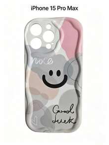 1 Pc,Fashionable Phone Case, Featuring Smile Face Pattern, Shockproof, Water-Resistant And Scratch-Resistant, Compatible With Iphone 15/Plus/Pro/Pro Max - Multicolor - View 9