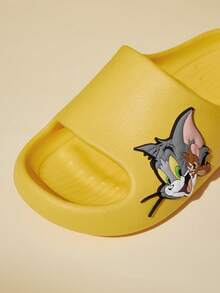 Tom and Jerry Artist x SHEIN Stylish And Cute Children's Slippers, EVA Material, Lightweight, Toe Protection, Suitable For Children And Adolescents To Wear Indoors And Outdoors, C - Yellow - View 7