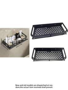 1PC Single-Tier Black Metal Bathroom Shower Shelf Hanging Steel Iron Caddy Rack For Organization Home Tool Holder In Packed Box Bathroom Accessories - Black - View 9