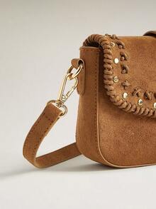 Wovira Women's Handbag, Suede Crossbody Bag, With Drawstring Detail And Buckle Embellishment, A Retro Casual Shoulder Bag, Suitable For Daily Commuting, Shop - Brown - View 5