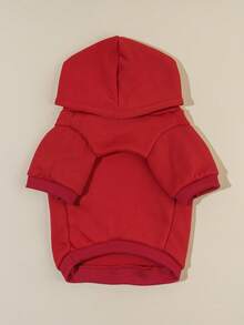 PETSIN 1pc MAMA's BOY Yellow Color Love Letter Pattern Printed Pet Hoodie, Red Soft And Comfortable Warm Pet Clothing - Multicolor - View 11
