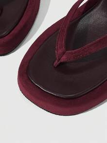 HighSole Women's Shoes Are Simple And Comfortable To Wear, Open-Toed Platform Sandals Are Suitable For Travel And Vacation - Burgundy - View 9