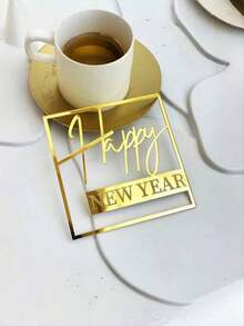 1pc/3pcs/6pcs ﻿Golden Acrylic Happy New Year 2026 Cake Topper ForNew Year's Party DIY Cake Dessert Decorations - Multicolor - View 14