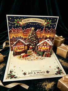 3D Pop‑Up Festival Greeting Card, Premium Christmas Arctic Cabin, Merry Christmas, Unique Pop‑Up Greeting Card - one size fits all - View 8
