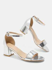 CUCCOO CURVES Plus Size Women's Simple Classic Design Bund Sandals For Christmas Wide Fit Summer Shoes - Silver A - View 10