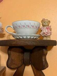 Vintage Wooden Bow Wall‑Mounted Storage Shelf, Living Room Decor, All‑In‑One Room Decoration - Multicolor - View 5