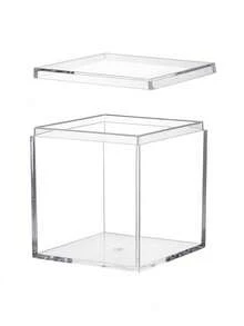 12/24 Piece Clear Square Storage Boxes With Ribbon Lids - Great For Birthday And Wedding Decorations, Mini Jewelry Displays, Clear Plastic Boxes For Organizing - transparent - View 5