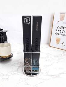 1 pieza Estante giratorio para almacenamiento de cápsulas de café, caja de tira de cápsulas con estante de almacenamiento integrado, estante de almacenamiento y exhibición de cápsulas de café para escritorio del hogar - Multicolor - Ver 7
