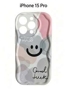 1 Pc,Fashionable Phone Case, Featuring Smile Face Pattern, Shockproof, Water-Resistant And Scratch-Resistant, Compatible With Iphone 15/Plus/Pro/Pro Max - Multicolor - View 8