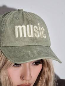 ROMWE Anime 1 Women's Letter Three-Dimensional Embroidered Baseball Cap Outdoor Adjustable Cap - Khaki - View 2