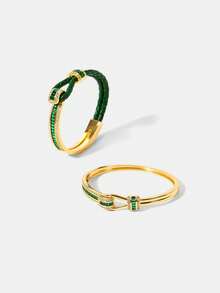 MOTF PREMIUM PRE ELEGANT MINIMALIST MICRO-SET MINIMALIST GREEN STONE JEWELRY - Green - View 8