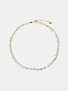 MOTF PREMIUM PRE IRREGULAR SHAPE STONE ELEGANT NECKLACE - Gold - View 2