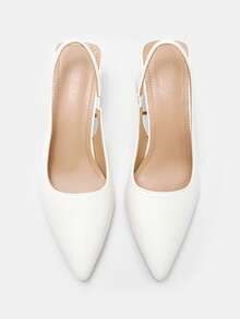 CUCCOO CURVES Women's White Classic Comfortable Pointed High Heels, Large Size Optional, Suitable For Christmas And New Year Festival Atmosphere, Suitable For Autum - White 3 - View 2