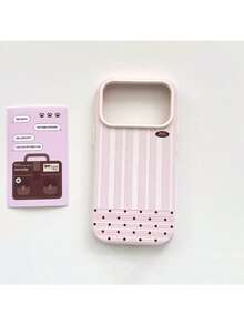 ShellaStory Creative Dot Mushroom Stand Suitable For 17pro Phone Case Phone18 Soft Case 15 Niche Ins Style 16 Shockproof Creative, Retro Style, Geometric, Simple Style, Fresh Style, Clash Style, Niche, Ins Style - Berry powder - View 4