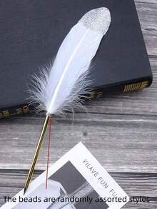1PC European Vintage British Style Golden Feather Pen Calligraphy Writing Tool For Wedding Christmas Party Gift Teacher Student Victorian Literary Themed Decor - Multicolor - View 21